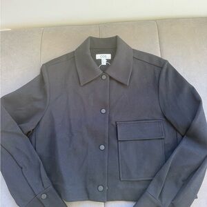COS Black Cropped Utility Jacket with Patch Pocket